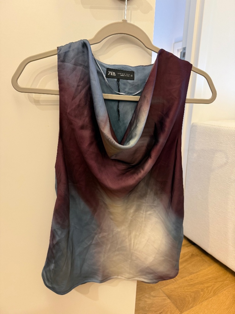 ZARA Multi-Color Cowl Neck Top | Size XS (US)